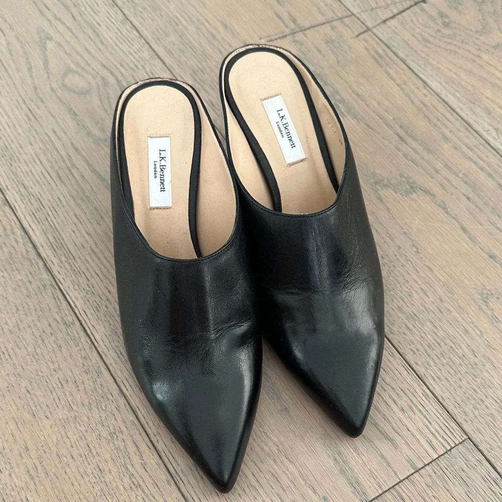 LK Bennett Classic Black Leather Mules. EU38 - Picture 2 of 4